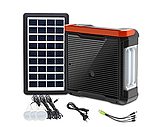 Ліхтар EP-395 Power Bank-радіо-блютуз із сонячною панеллю + лампочки | Портативний зарядний пристрій, фото 4