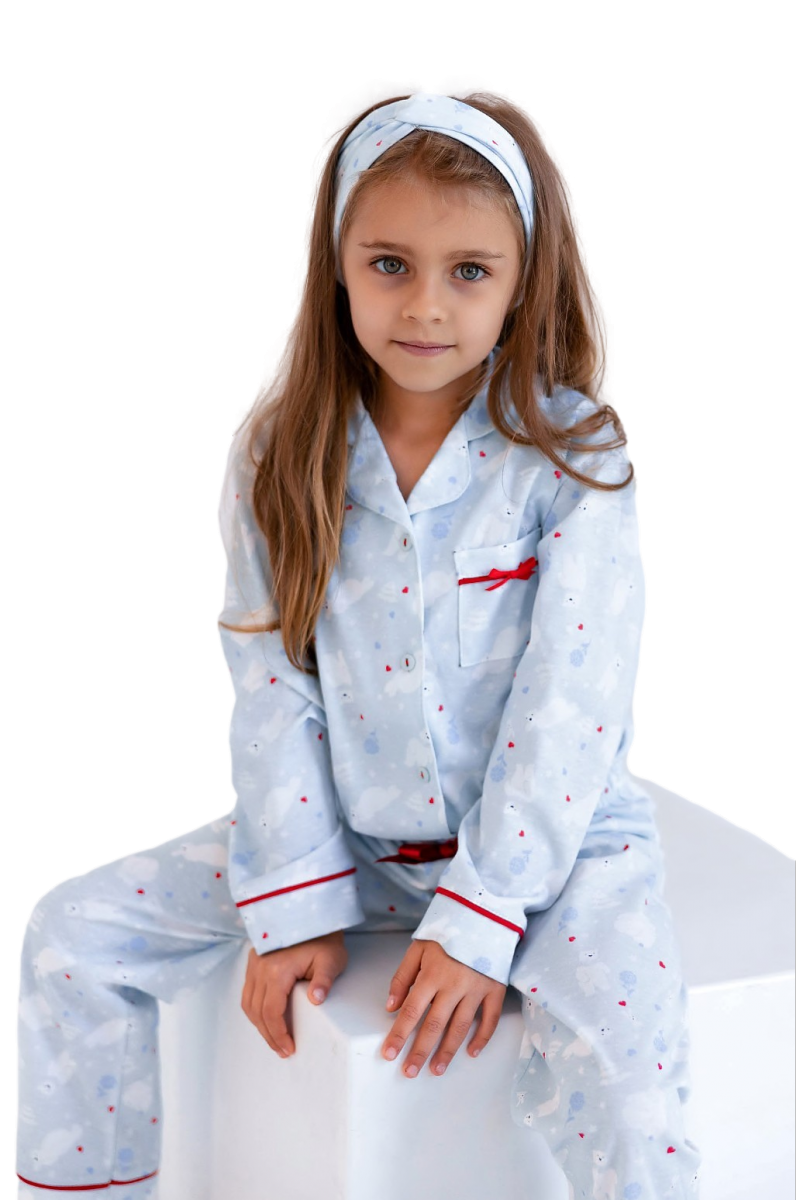 Дитячя пижама для дівчинки SENSIS WHITE BEAR Kids 134-140
