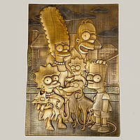 Картина резная из дерева Симпсоны панно Размер 17 х 24 см.