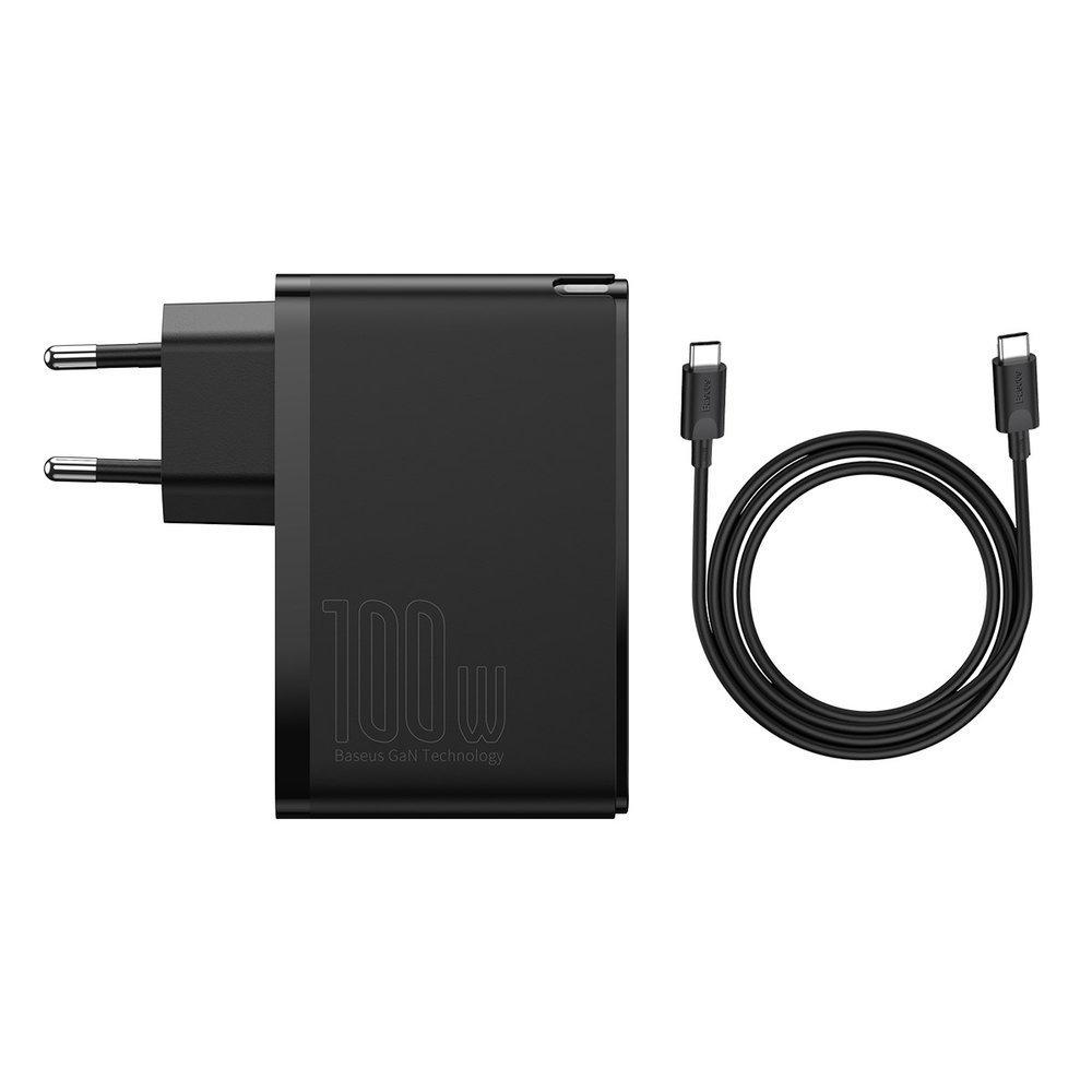 Зарядний пристрій Baseus GaN 2 Pro 100W Quick Charger (2 Type-C/ 2 USB) + кабель Type-C 100W