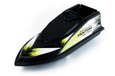 Кораблик для завезення прикорму Фантом Модерн Чорний із салатовими наклейками