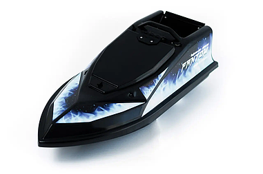 Кораблик для завозу прикормки Фантом Модерн Чорний з синіми наклейками