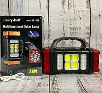 Аккумуляторный LED фонарь Hurry Bolt HB-1678 аварийный светильник с солнечной панелью и Power Bank