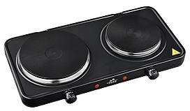 Електроплита настільна Monte MT-2117 Black, 2500 Вт, 2 конфорки, механічне управління