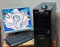 Домашний или Офисный Компьюетер на 2 ядра + TFT Монитор 17 дюймов + SSD 120Gb + 4Gb + Nvidia GeForce 210