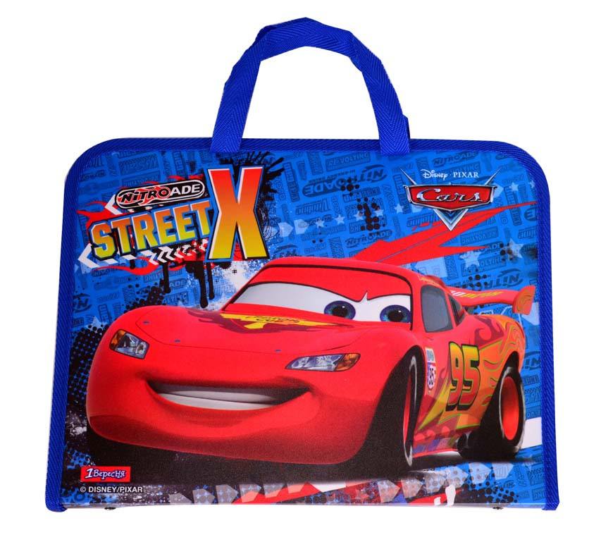 Папка-портфель на блискавці з тканинними ручками "Cars" 491065