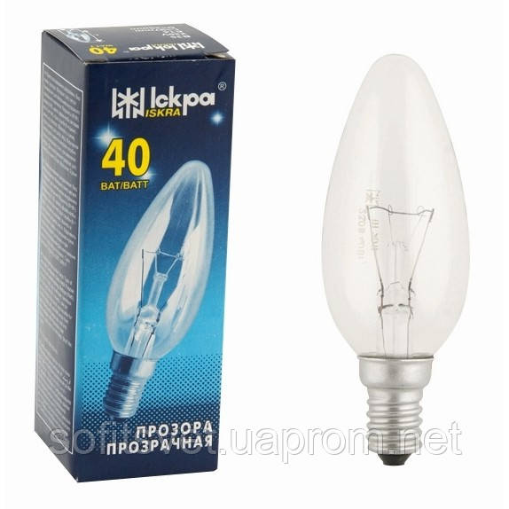 Лампа розжарювання Свічка 40Вт E14 прозора Philips (16000426)