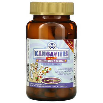 Solgar Kangavites Complete Multivitamin & Mineral 120 жувальних таблеток