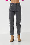 Сірі жіночі джинси мом — сірий колір, 34р (є розміри), фото 6