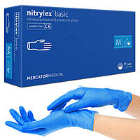 Нитриловые перчатки nitrylex®, - pf protect / basic - синие (100 шт)