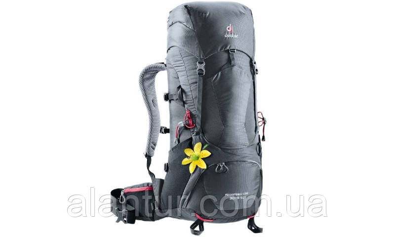 Жіночий рюкзак Deuter Aircontact Lite 30+5 SL графітово-чорний, легкий і зручний для походів., фото 1