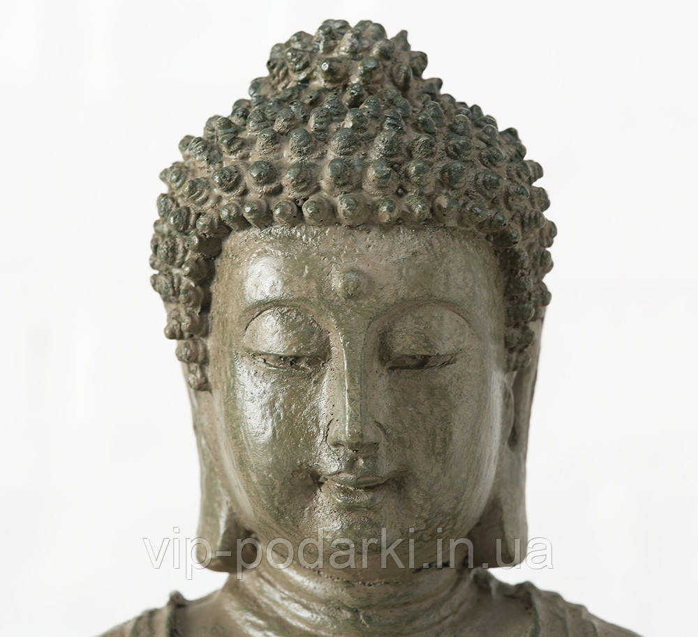 Декоративний фонтан Будда полістоун антрацит h46 см - фото 4 - id-p1758423772