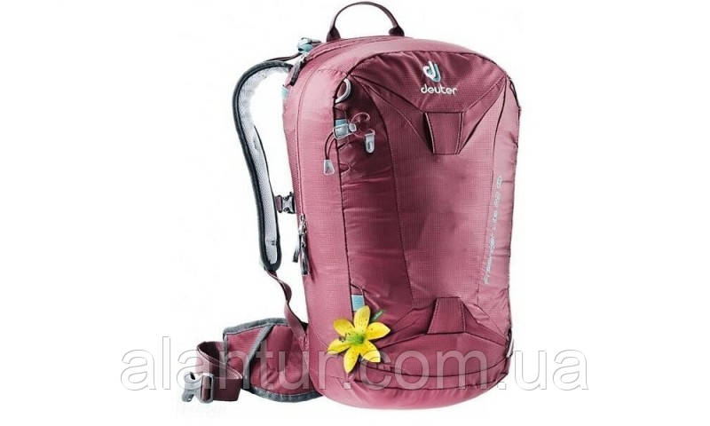 Рюкзак Deuter Freerider Lite 22 SL бордовий, легкий для лиж і сноуборда.