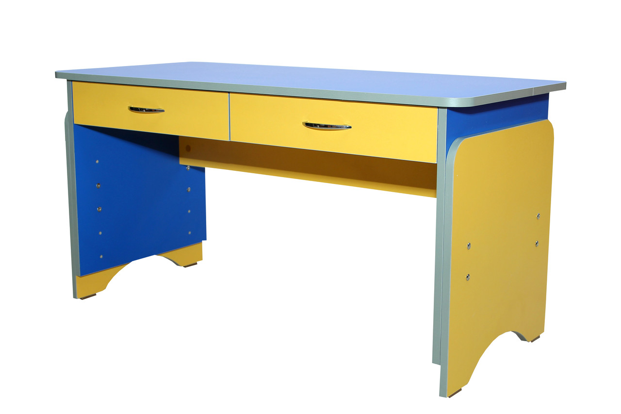 Стіл дитячий 2-місний із шухлядами з регулюванням висоти, фото 1