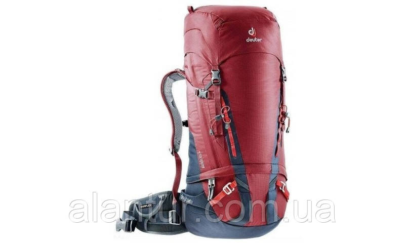 Рюкзак Deuter Guide 45+ cranberry-navy, легкий альпіністський рюкзак з вентиляцією та Х-обраним каркасом., фото 1