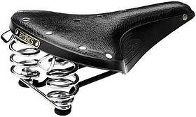Велосипедне сідло Brooks B67S Black з натуральної шкіри, амортизаційні пружини, 21 см