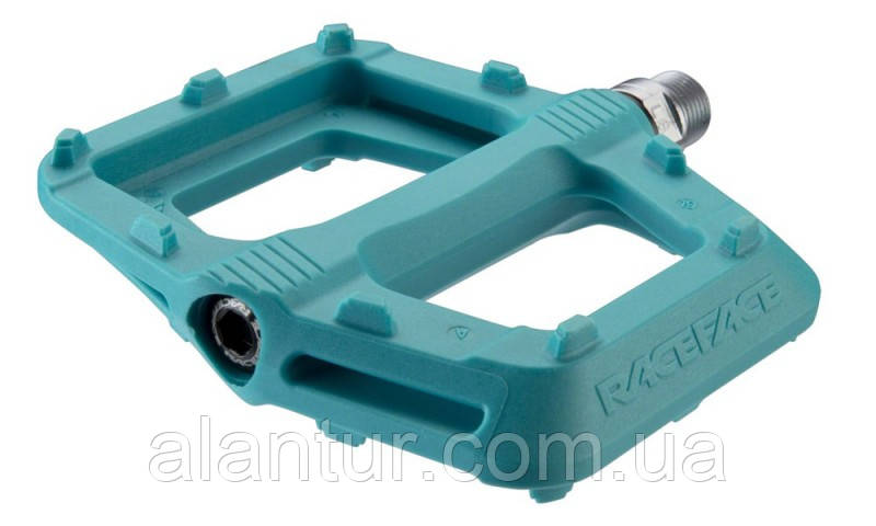 Педалі Race Face Ride Turquoise MTB, пластикові шипи, Cr-Mo, 110x101 мм, фото 1