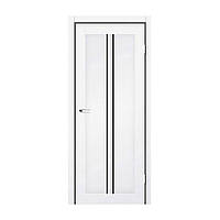 Межкомнатная дверь StilDoors Barcelona 600 мм белый мат черное стекло