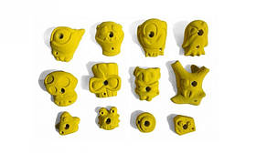 Комплект захватів Ukrholds Set Baby2 для дитячого скеледрому, 12 яскравих форм M-L