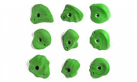 Комплект захватів Ukrholds Set H1 для скеледрому, 9 поліестерових захватів L-XL для дітей