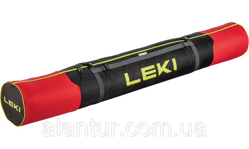 Чехол для лиж Leki Cross Country Ski Bag bright red-black-neonyellow 3пари 210см 2022/23