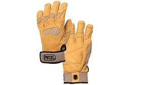 Страхувальні рукавиці Petzl Cordex Plus tan для альпінізму, з шкіряним підсиленням і нейлоновими вставками, унісекс