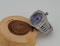 Часы-кольцо на палец кварцевые (сиреневым циферблатом) арт. 03458