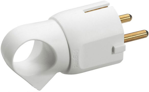 Вилка Legrand з з/к 16 А з кільцем біла (50190), фото 1