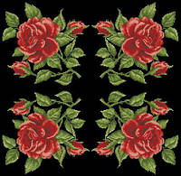 Набор для вышивки крестиком. Размер: 40*40 см/36*35 см Красные розы