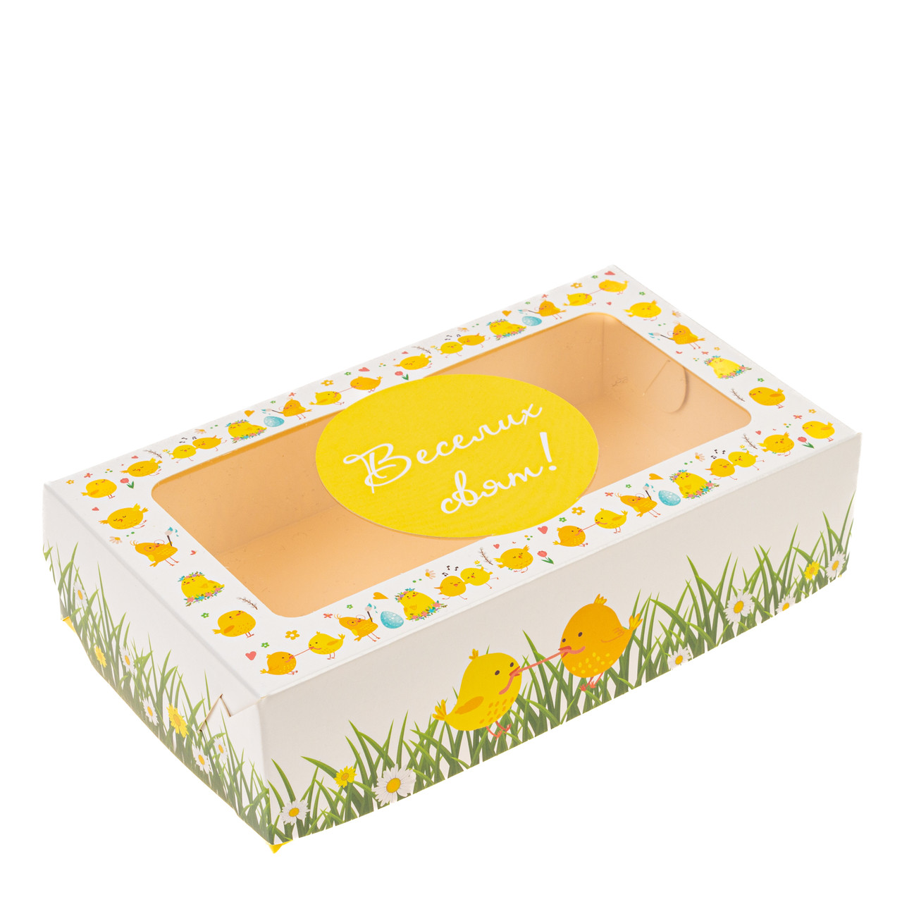 Коробка 200х115х50 для десертів "Великдень" з вікном, фото 1