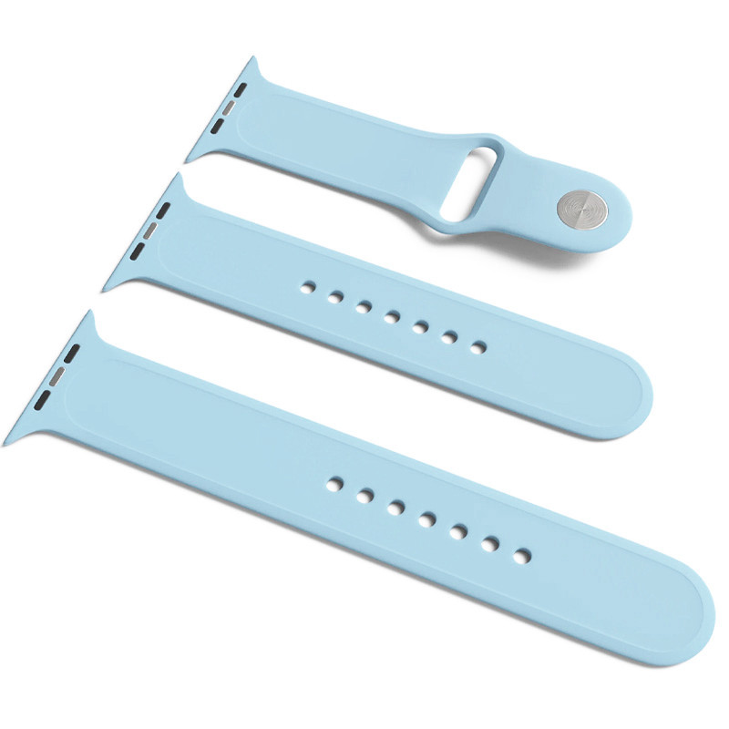 Силіконовий ремінець для Apple Watch Sport Band 42(ser.1-3)/44/45/46/49mm (S/M & M/L) 3pcs Блакитний / Lilac Blue
