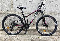 Спортивный Горный алюминиевый велосипед 27.5д Crosser P6-2 с дисковыми тормозами Shimano / женский черный