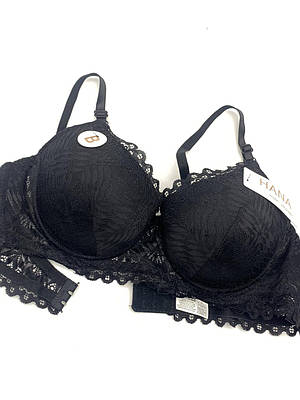 Бюстгальтер мереживний чорний HANA чашка В 94267