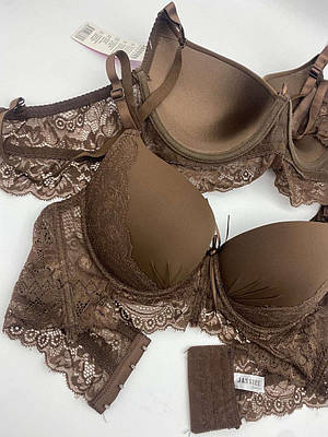 Бюстгальтери гладкі JASSIRE коричневий чашка В 88658