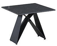 Стіл кавовий Бруно неро маркина в стилі Лофт, стільниця склокераміка, каркас металевий, фото 3