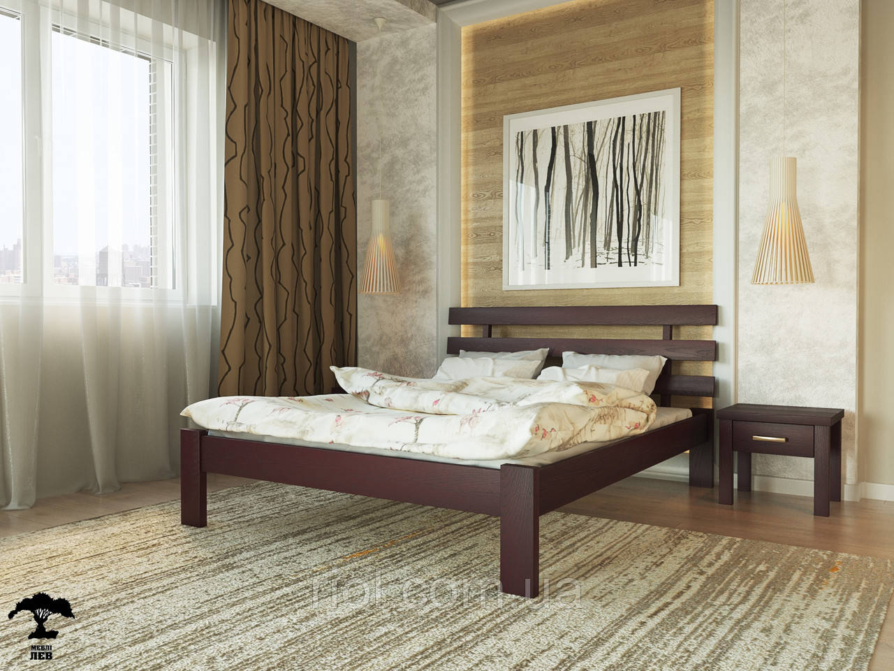 Ліжко Асоль з натурального дерева Бук, фото 1