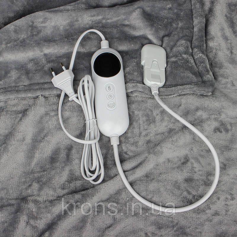 Плед ковдра з підігрівом Lesko QNS-PT 180*150 см Gray від usb від повербанка, фото 1