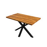 Стіл прямокутний для ресторану "Серія Жук" з масиву дерева та металу від виробника Lofty, фото 5