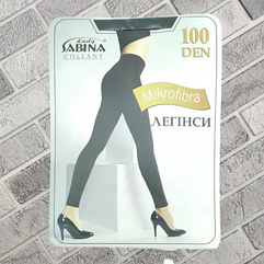 Легінси жіночі мікрофібра р.5 чорні Lady Sabina 100DEN без трусиків 1 шов 20025045