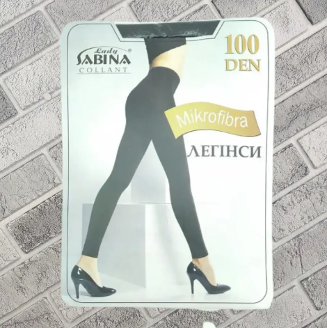 Леггинсы женские микрофибра р.5 черные Lady Sabina 100DEN без трусиков 1 шов 20025045 - фото 1 - id-p1235726367