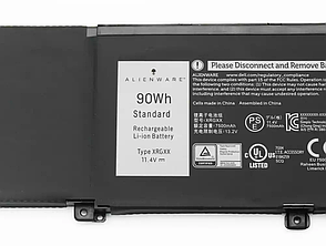 Оригінальна батарея для ноутбука Dell Alienware M15 R1 2018 M17 R1 2019 - XRGXX (11.4V 7500mAh 90Wh), фото 4