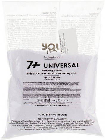 Освітлювальна пудра фіолетова You Look Professional 7+ Universal Bleaching Powder 500 г., фото 1