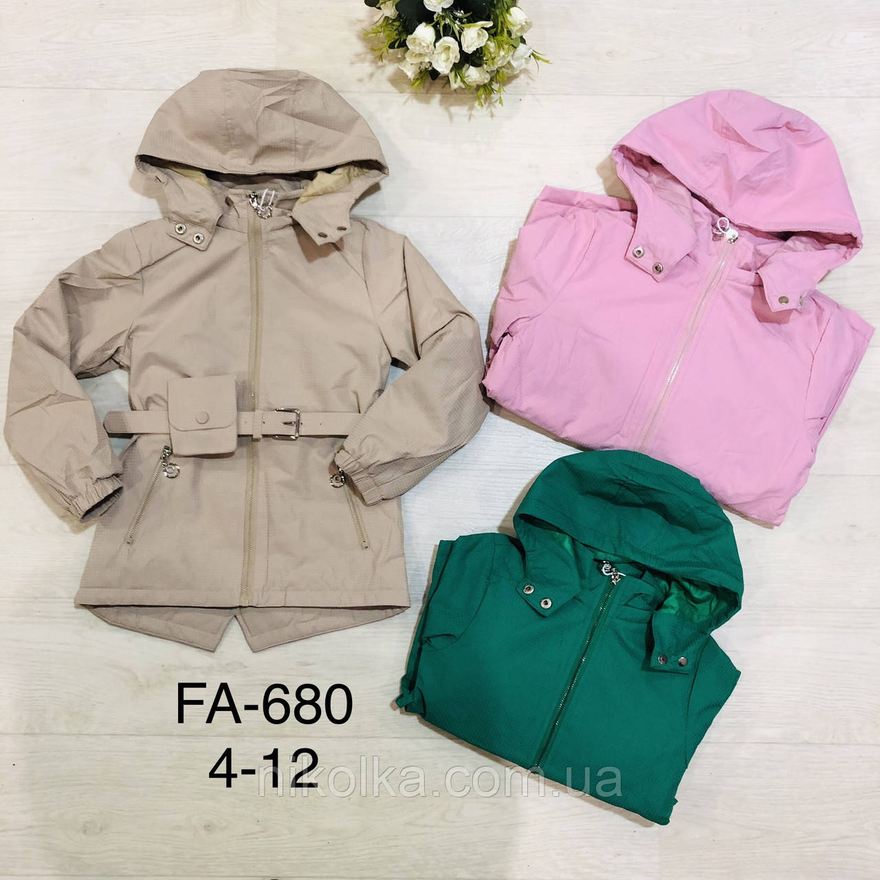Куртки для дівчаток оптом, F&D, 4-12 років, арт. FA-680, фото 1