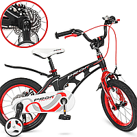 Дитячий велосипед Profi Infinity двоколісний з додатковими колесами LMG14201 чорно-червоний