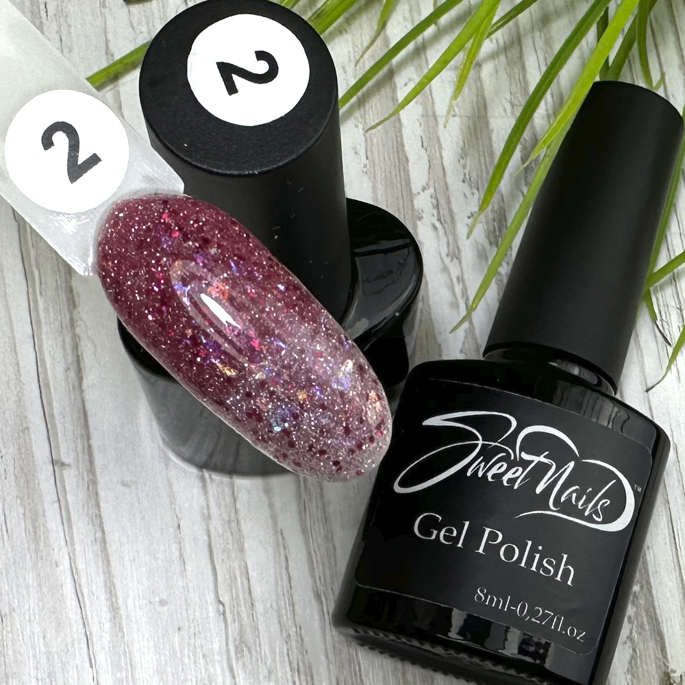Термо гель-лак світловідбиваючий малиново-рожевий SweetNails Disco Thermo №02 8 мл