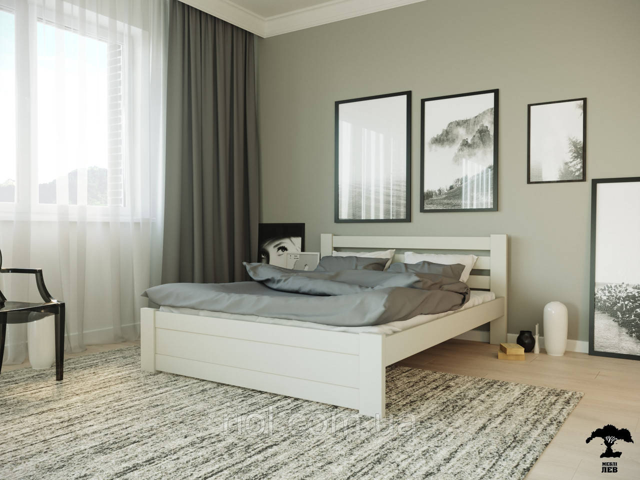 Ліжко Жасмін з натурального дерева Бук, фото 1