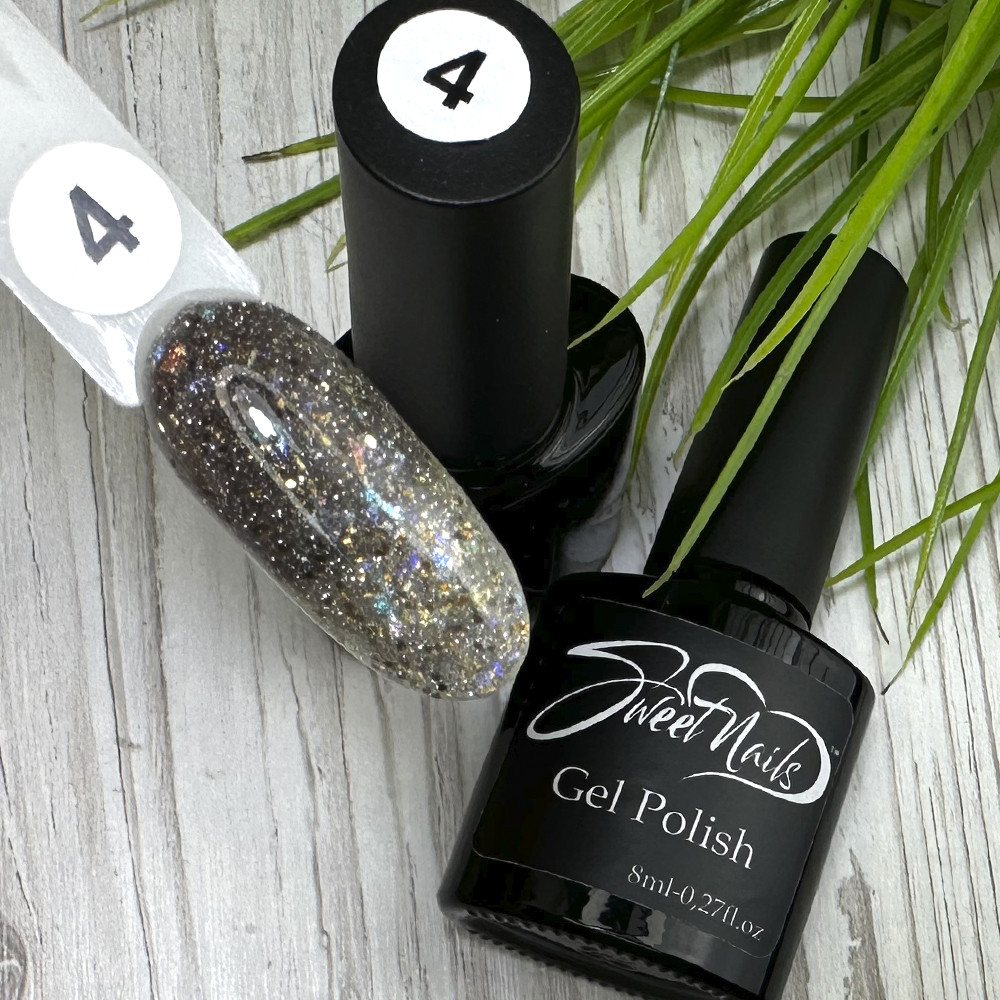 Термо гель-лак світловідбиваючий сріблясто-сірий SweetNails Disco Thermo №04 8 мл