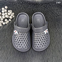 Крокси сабо дитячі для хлопчика темно-сірі з балоном Dago Style р-р 25-30, фото 4