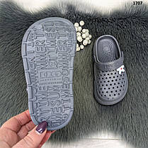 Крокси сабо дитячі для хлопчика темно-сірі з балоном Dago Style р-р 25-30, фото 5