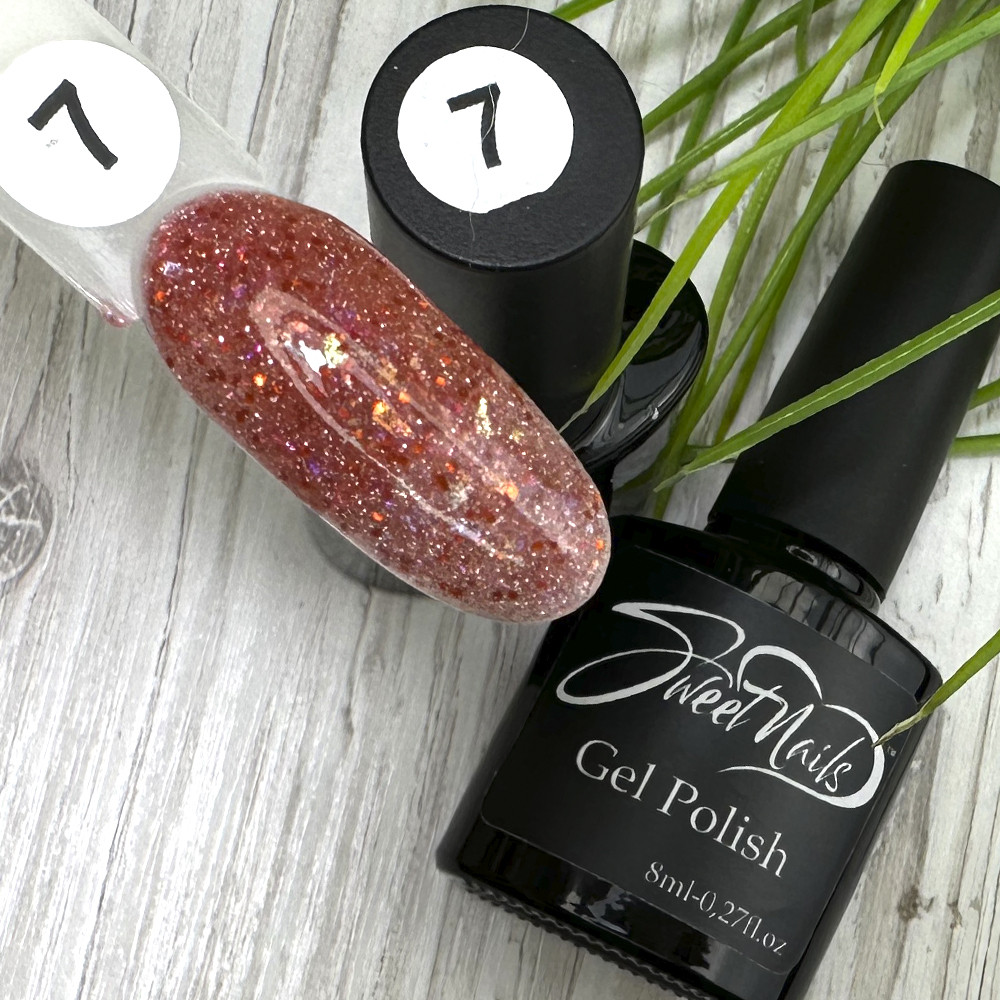 Термо гель-лак рожево-персиковий SweetNails Disco Thermo №07 8 мл